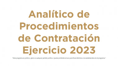 Analítico por Procedimientos de Contratación del Ejercicio 2023